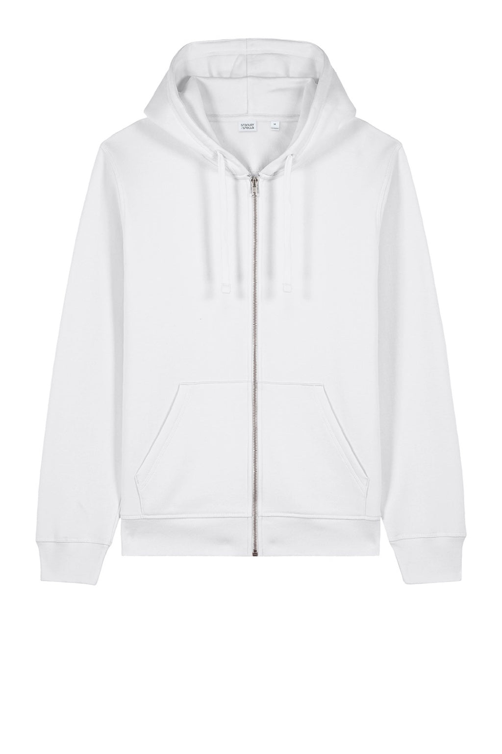 Stanley Stella SXU011 Mens Mixer Full Zip Hooded Sweatshirt Hoodie w/ Pockets White Flat Front