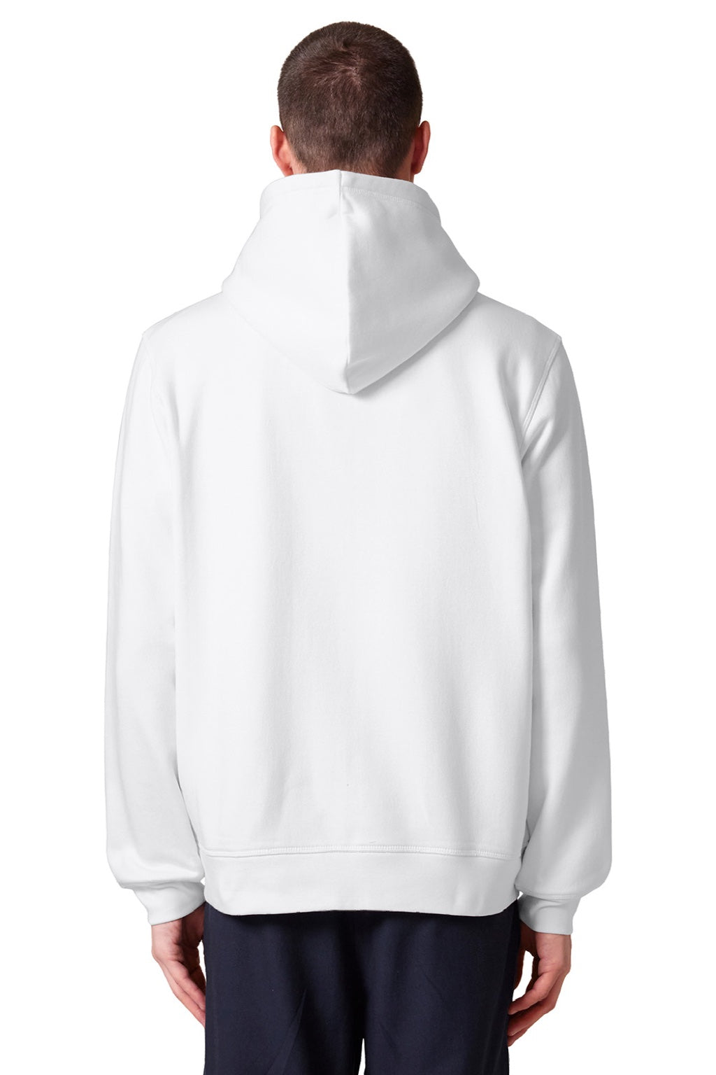 Stanley Stella SXU011 Mens Mixer Full Zip Hooded Sweatshirt Hoodie w/ Pockets White Model Back