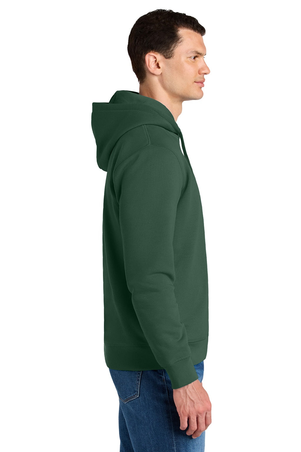 Stanley Stella SXU012 Mens Sounder Hooded Sweatshirt Hoodie w/ Pouch Pocket Bottle Green Model Side