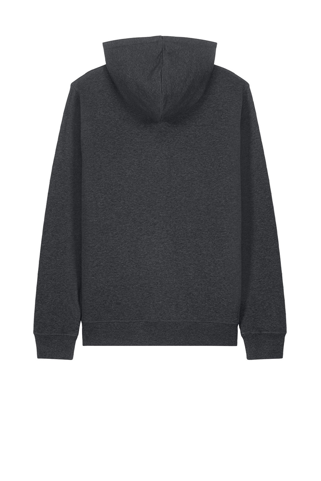 Stanley Stella SXU012 Mens Sounder Hooded Sweatshirt Hoodie w/ Pouch Pocket Heather Dark Grey Flat Back