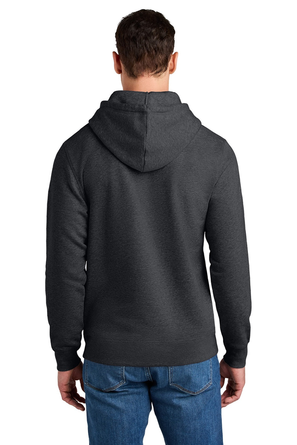 Stanley Stella SXU012 Mens Sounder Hooded Sweatshirt Hoodie w/ Pouch Pocket Heather Dark Grey Model Back