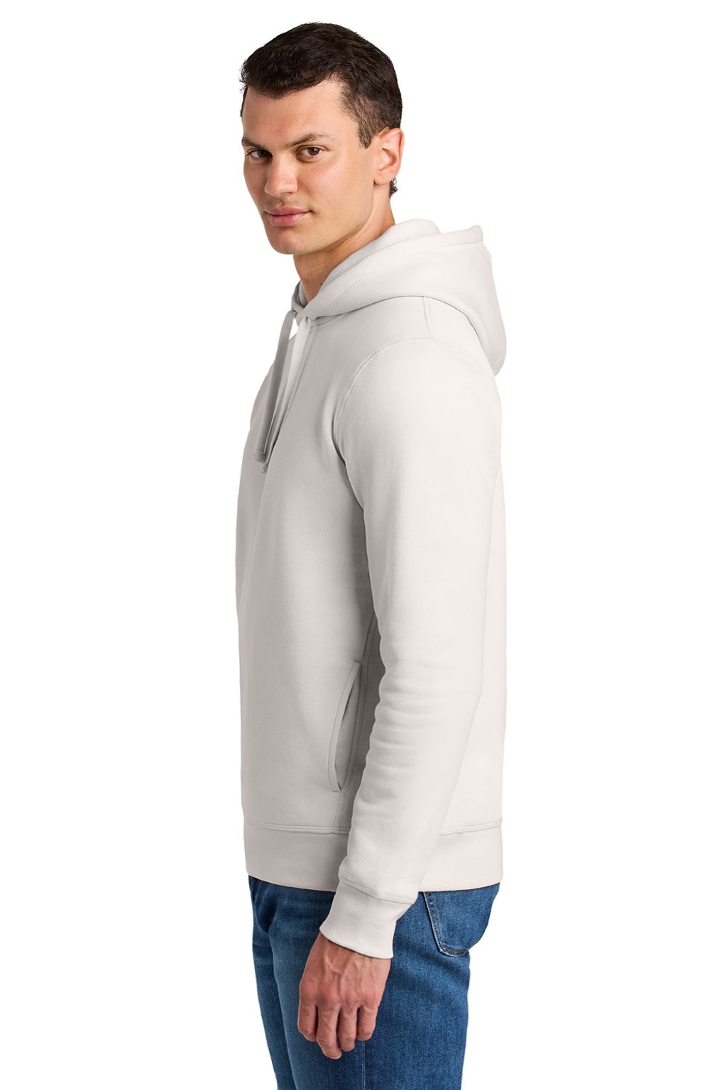 Stanley Stella SXU012 Mens Sounder Hooded Sweatshirt Hoodie w/ Pouch Pocket Vintage White Model Side