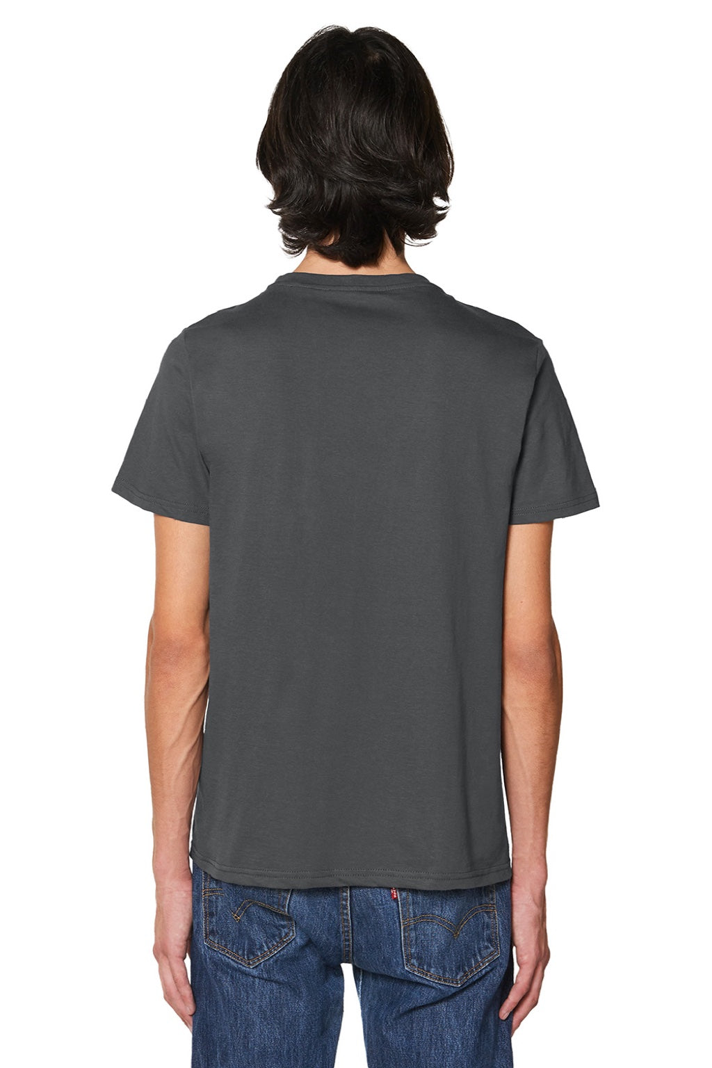 Stanley Stella SXU016 Mens Rocker Short Sleeve Crewneck T-Shirt Anthracite Grey Model Back