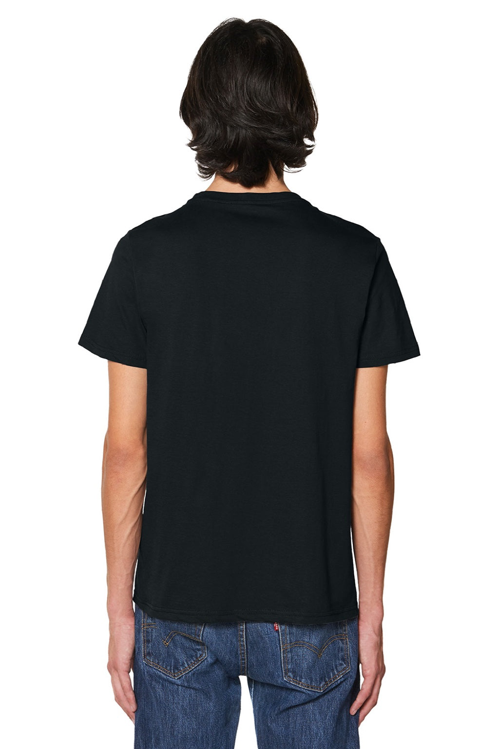 Stanley Stella SXU016 Mens Rocker Short Sleeve Crewneck T-Shirt Black Model Back