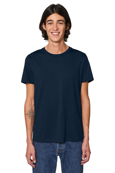 Stanley Stella SXU016 Mens Rocker Short Sleeve Crewneck T-Shirt French Navy Blue Model Front