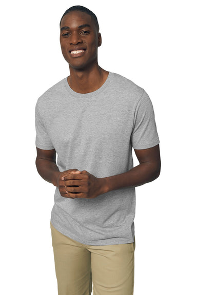 Stanley Stella SXU016 Mens Rocker Short Sleeve Crewneck T-Shirt Heather Grey Model Front