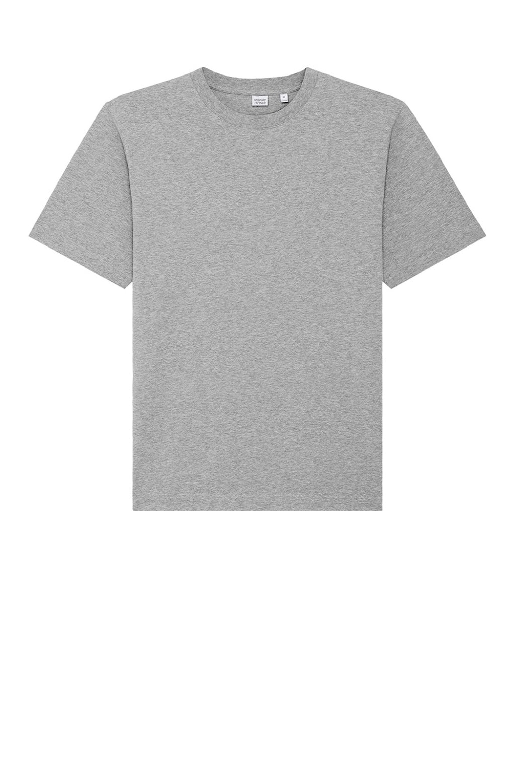 Stanley Stella SXU018 Mens Freestyler Heavyweight Short Sleeve Crewneck T-Shirt Heather Grey Flat Front