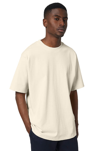 Stanley Stella SXU018 Mens Freestyler Heavyweight Short Sleeve Crewneck T-Shirt Natural Raw Model Front