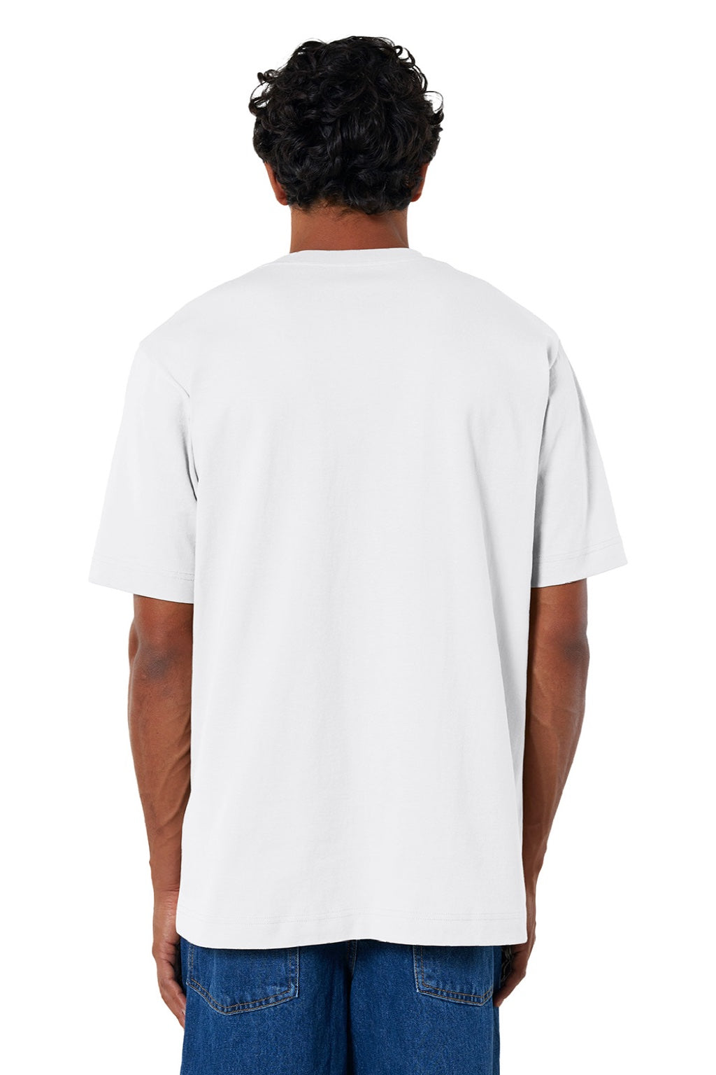 Stanley Stella SXU018 Mens Freestyler Heavyweight Short Sleeve Crewneck T-Shirt White Model Back