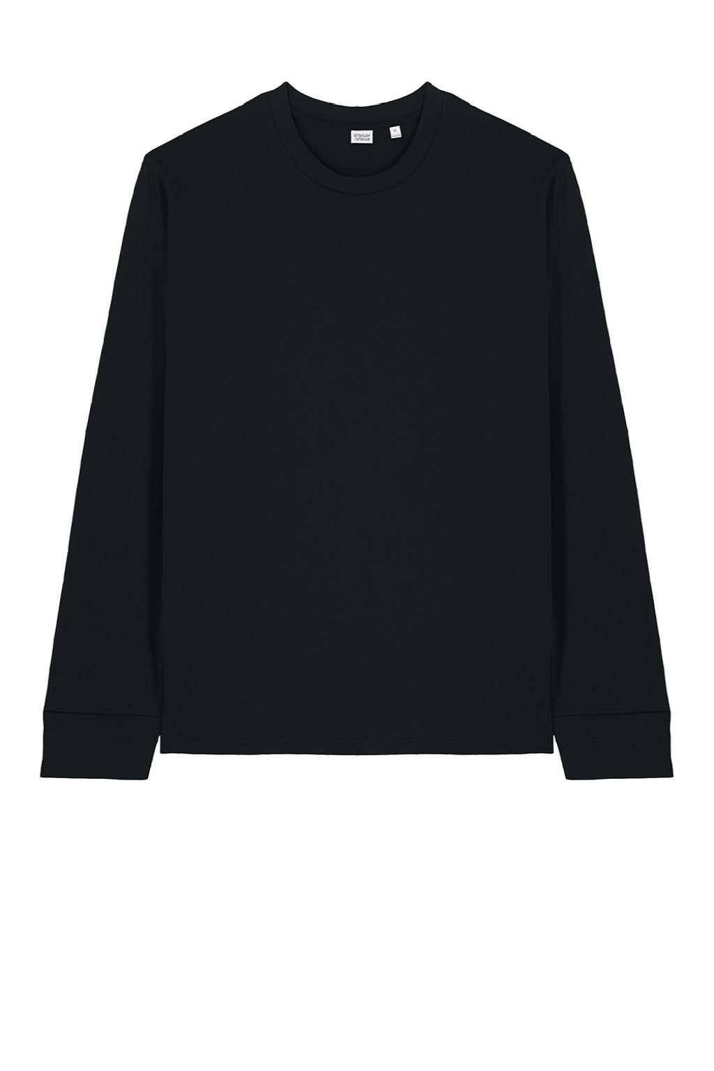 Stanley Stella SXU022 Mens Creator 2.0 Long Sleeve Crewneck T-Shirt Black Flat Front