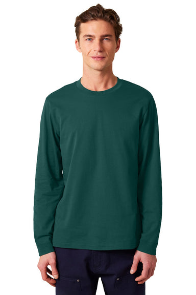 Stanley Stella SXU022 Mens Creator 2.0 Long Sleeve Crewneck T-Shirt Glazed Green Model Front