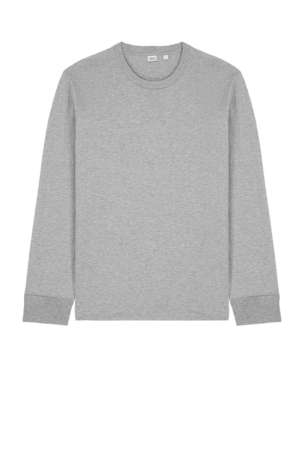 Stanley Stella SXU022 Mens Creator 2.0 Long Sleeve Crewneck T-Shirt Heather Grey Flat Front