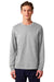 Stanley Stella SXU022 Mens Creator 2.0 Long Sleeve Crewneck T-Shirt Heather Grey Model Front