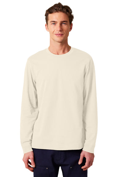 Stanley Stella SXU022 Mens Creator 2.0 Long Sleeve Crewneck T-Shirt Natural Raw Model Front
