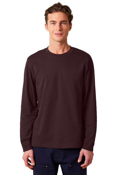Stanley Stella SXU022 Mens Creator 2.0 Long Sleeve Crewneck T-Shirt Red Brown Model Front