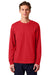 Stanley Stella SXU022 Mens Creator 2.0 Long Sleeve Crewneck T-Shirt Red Model Front