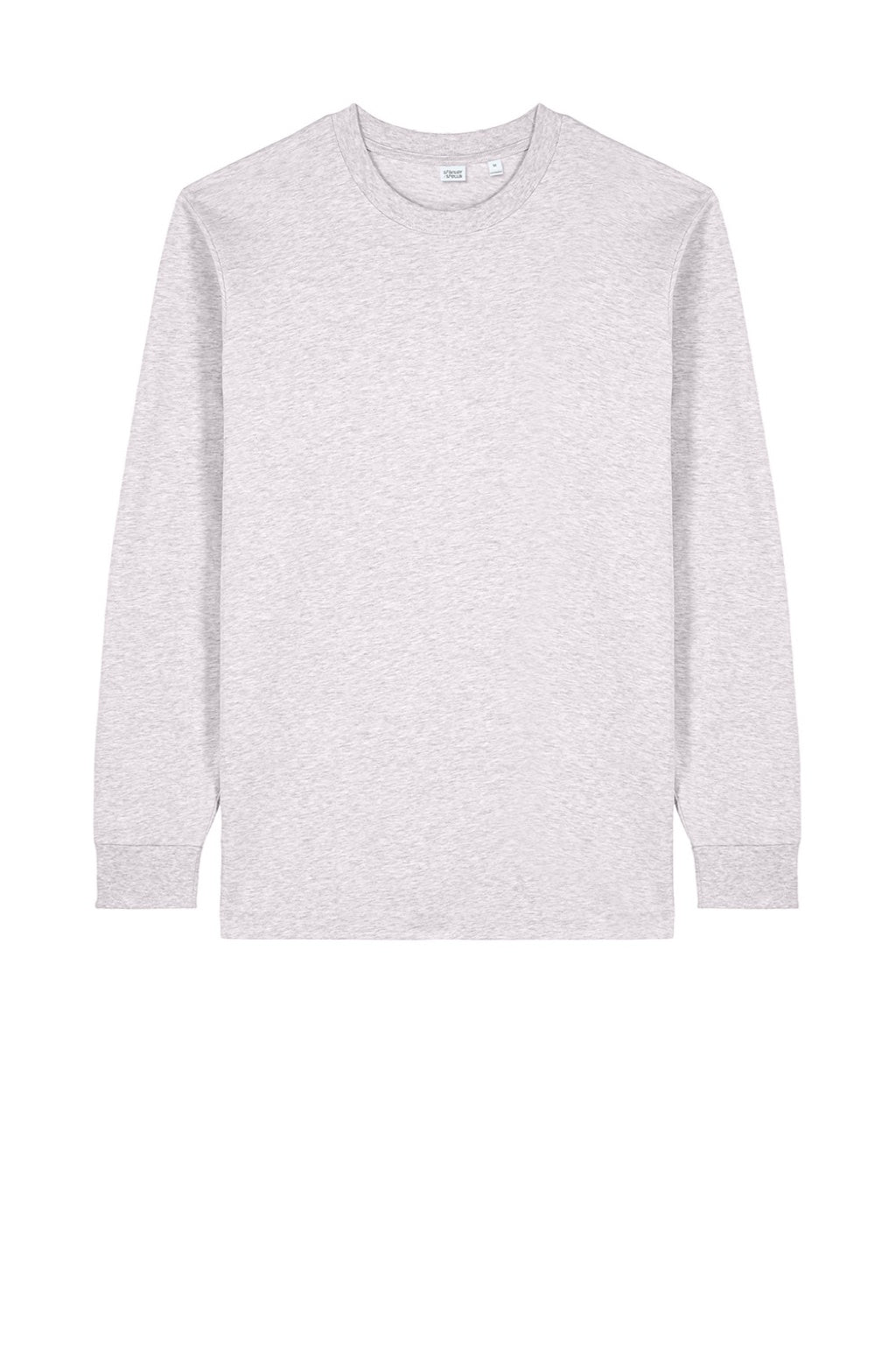 Stanley Stella SXU023 Mens Freestyler Long Sleeve Crewneck T-Shirt Heather Cool Grey Flat Front