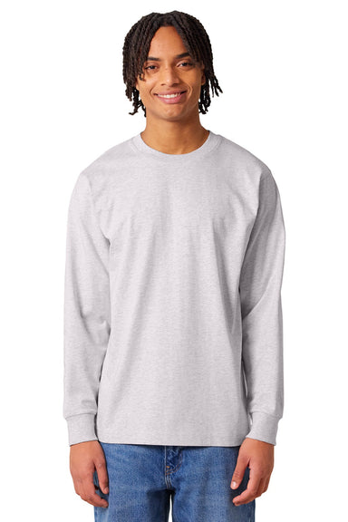 Stanley Stella SXU023 Mens Freestyler Long Sleeve Crewneck T-Shirt Heather Cool Grey Model Front