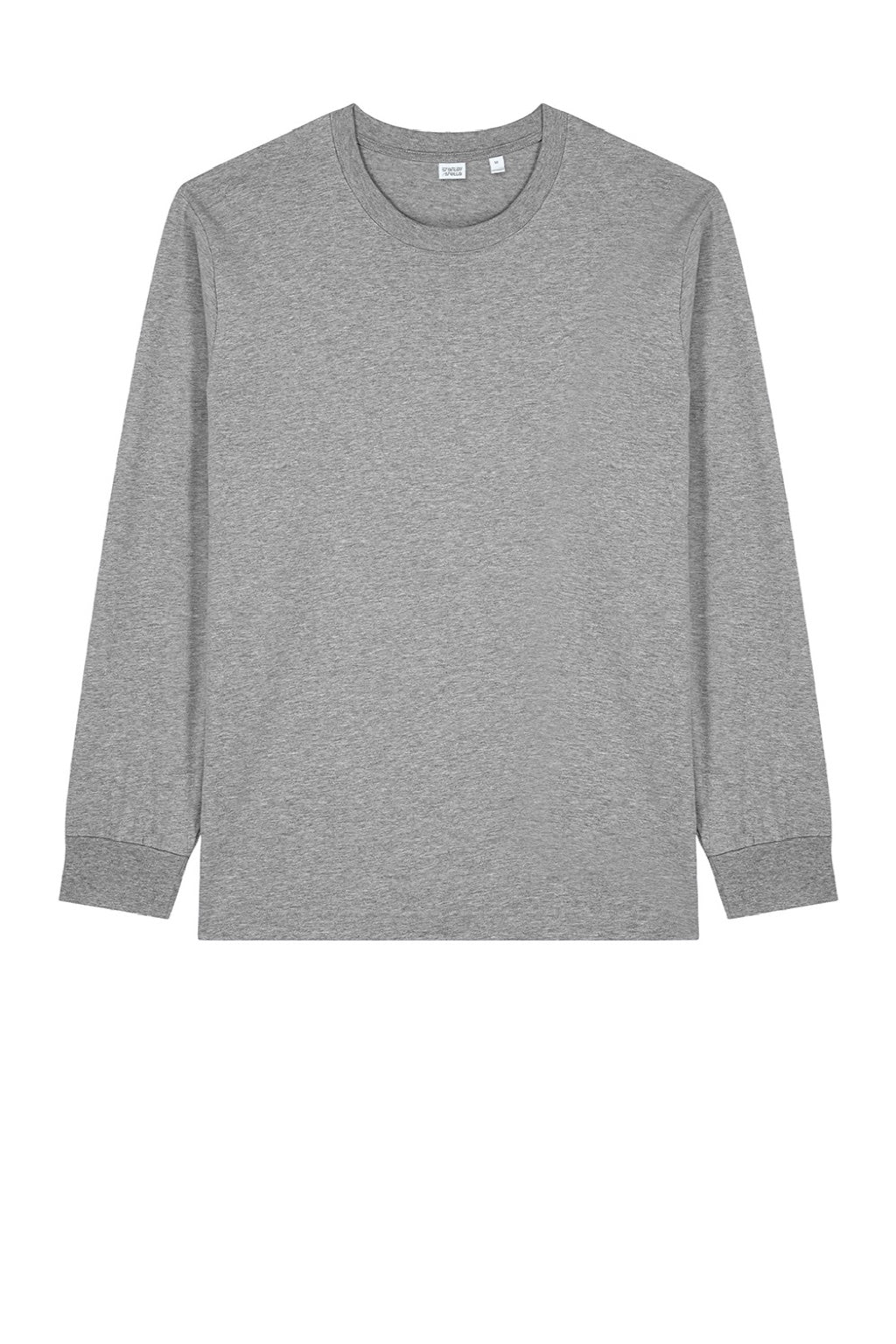 Stanley Stella SXU023 Mens Freestyler Long Sleeve Crewneck T-Shirt Heather Grey Flat Front