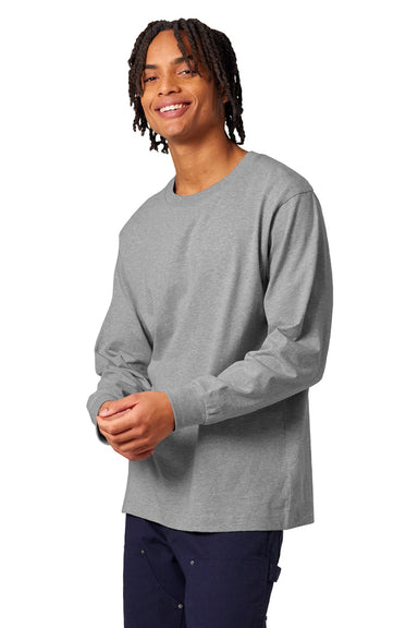 Stanley Stella SXU023 Mens Freestyler Long Sleeve Crewneck T-Shirt Heather Grey Model Front