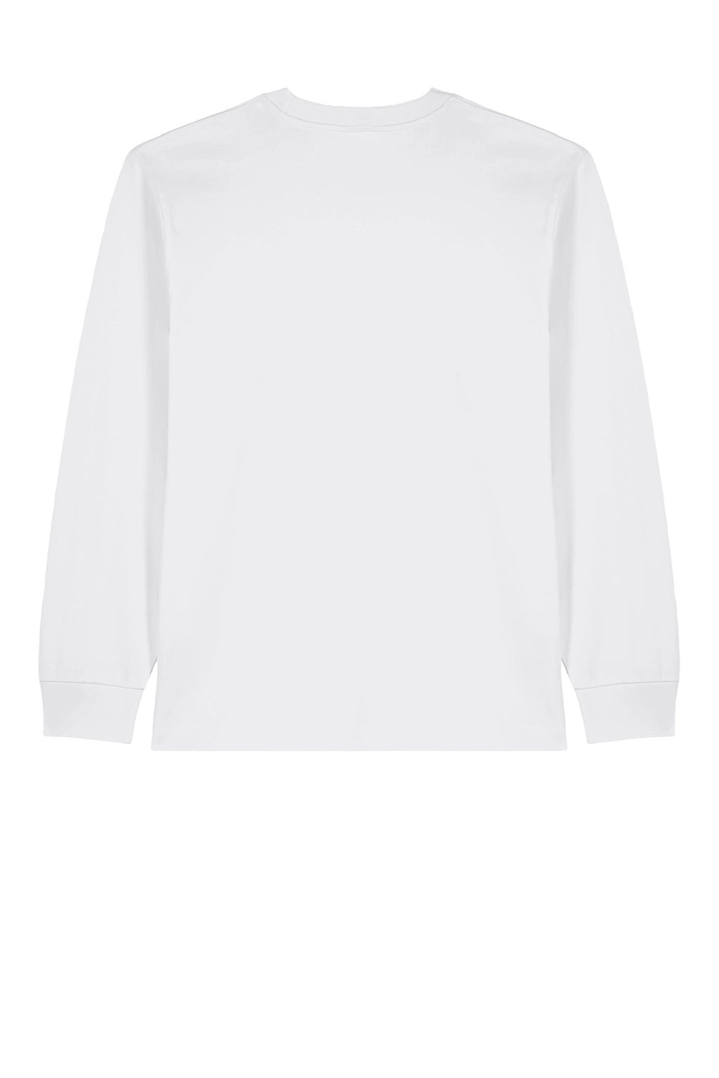 Stanley Stella SXU023 Mens Freestyler Long Sleeve Crewneck T-Shirt White Flat Back