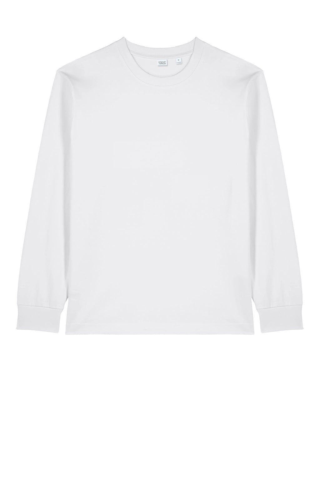 Stanley Stella SXU023 Mens Freestyler Long Sleeve Crewneck T-Shirt White Flat Front