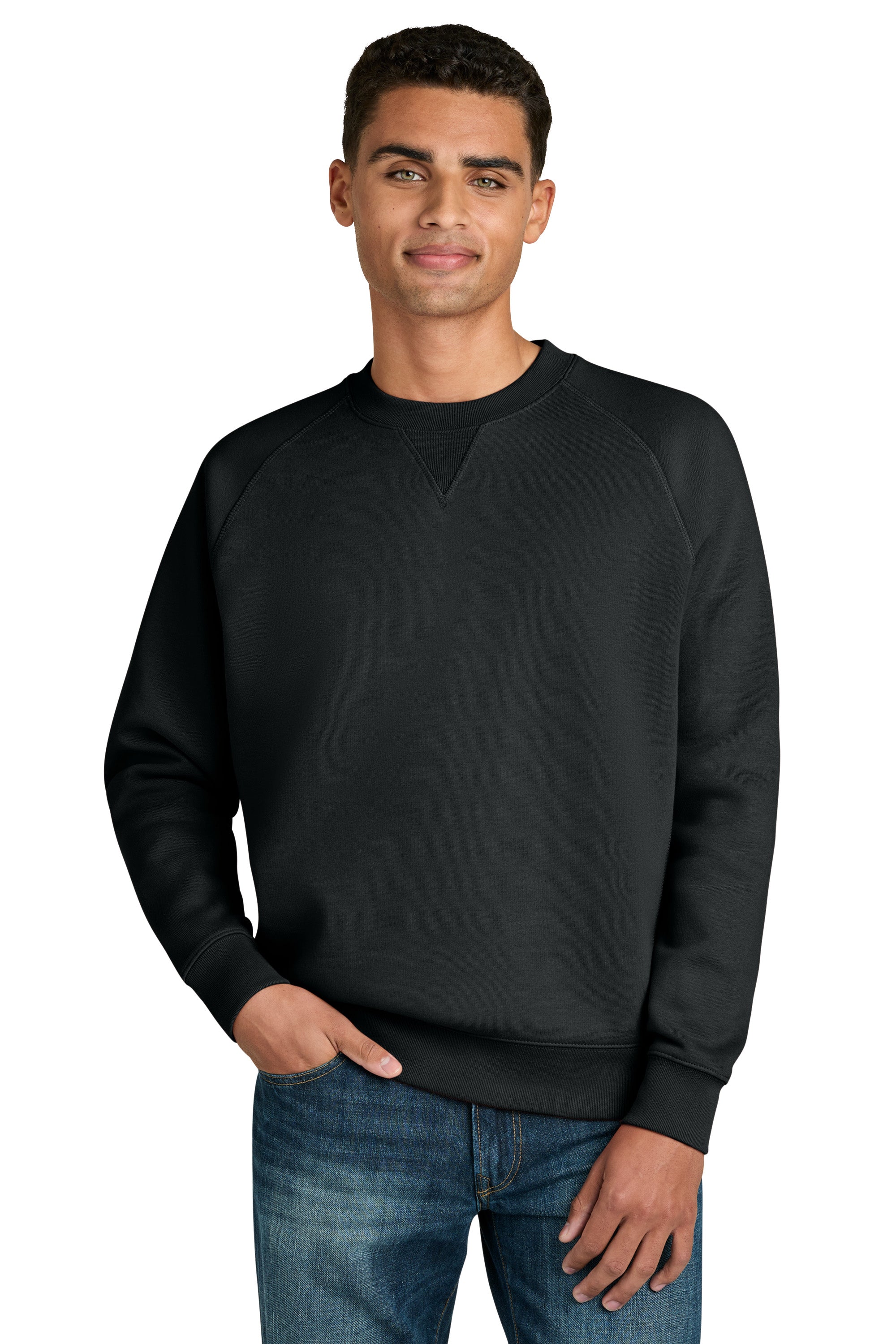 Stanley Stella SXU026 Mens Knoxer Crewneck Sweatshirt Black Model Front