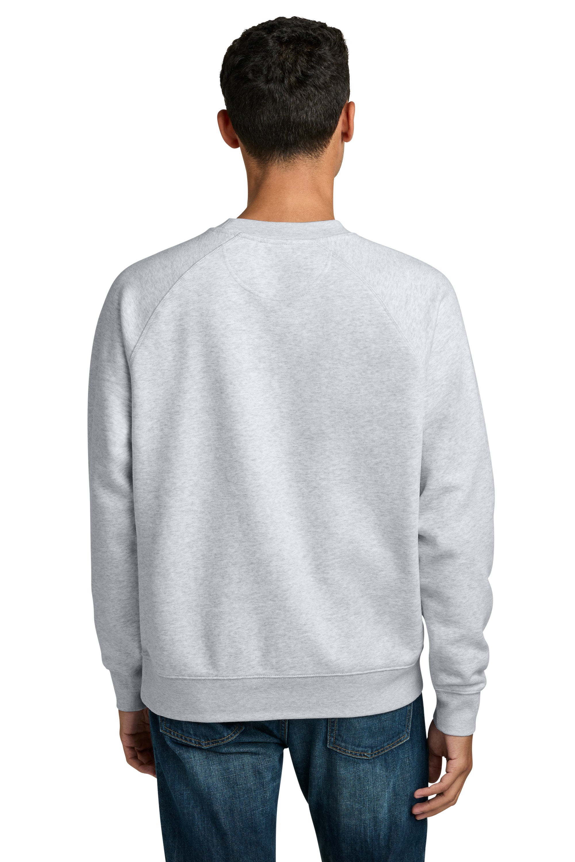 Stanley Stella SXU026 Mens Knoxer Crewneck Sweatshirt Heather Cool Grey Model Back