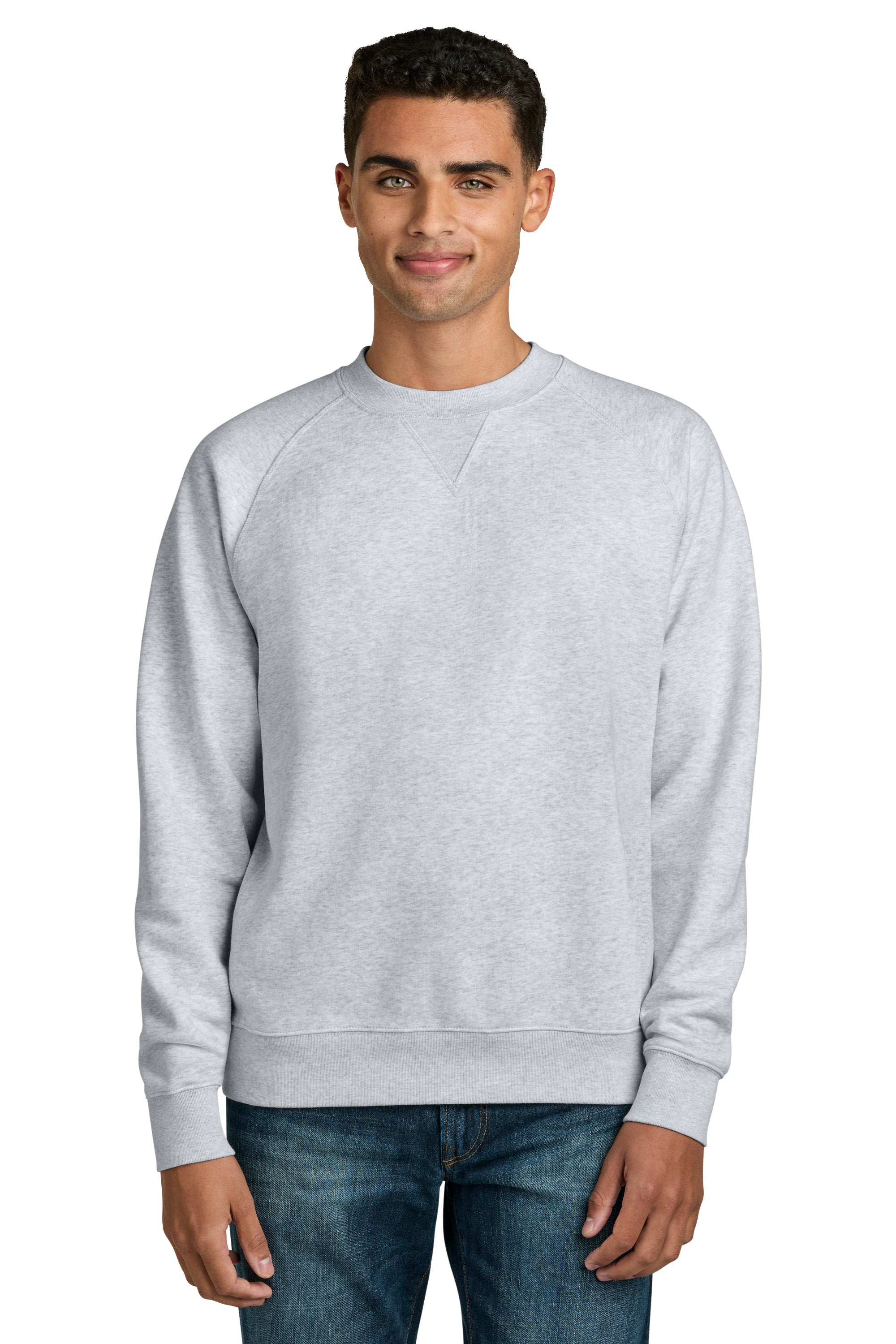 Stanley Stella SXU026 Mens Knoxer Crewneck Sweatshirt Heather Cool Grey Model Front