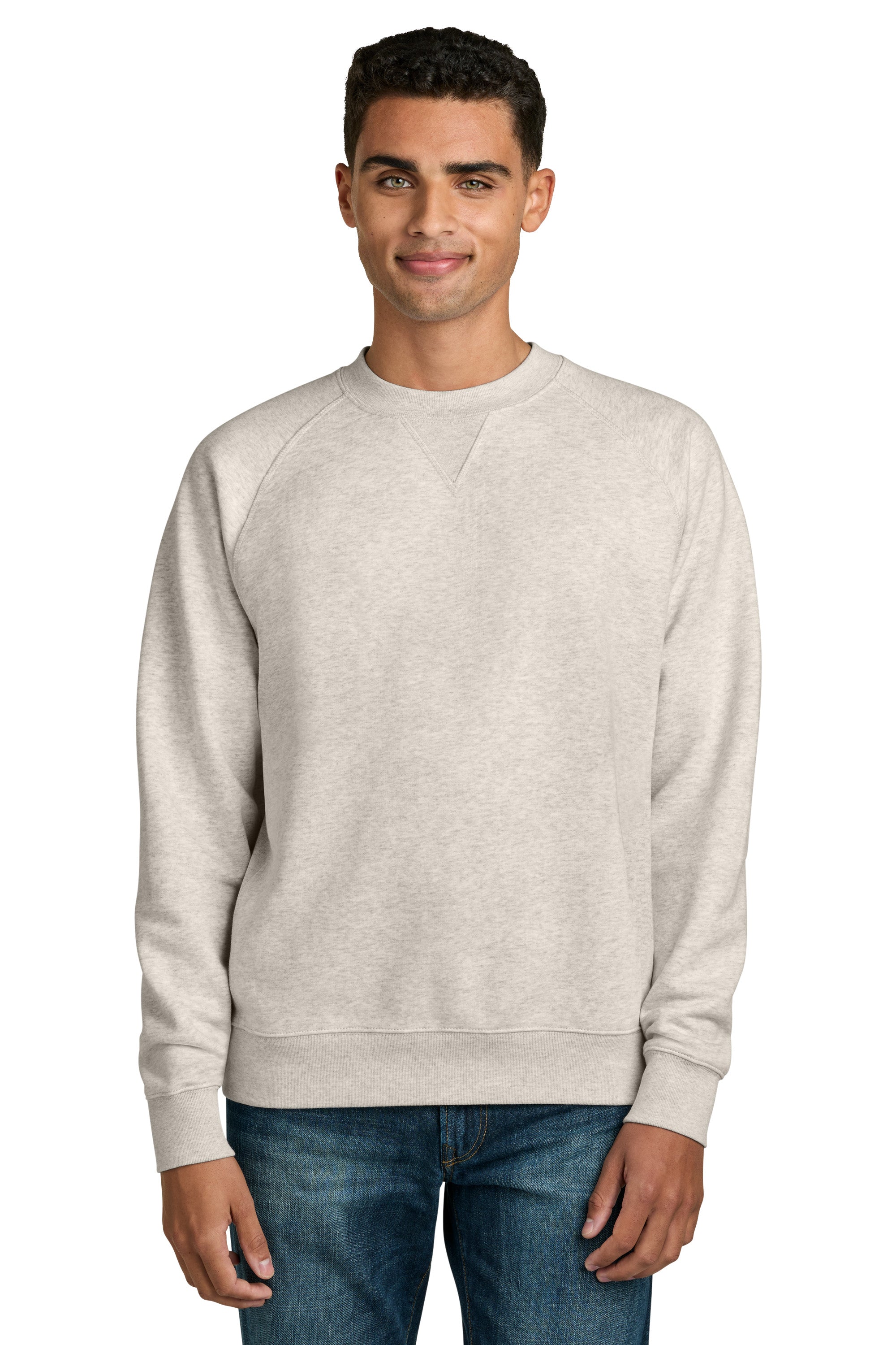 Stanley Stella SXU026 Mens Knoxer Crewneck Sweatshirt Heather Haze Model Front
