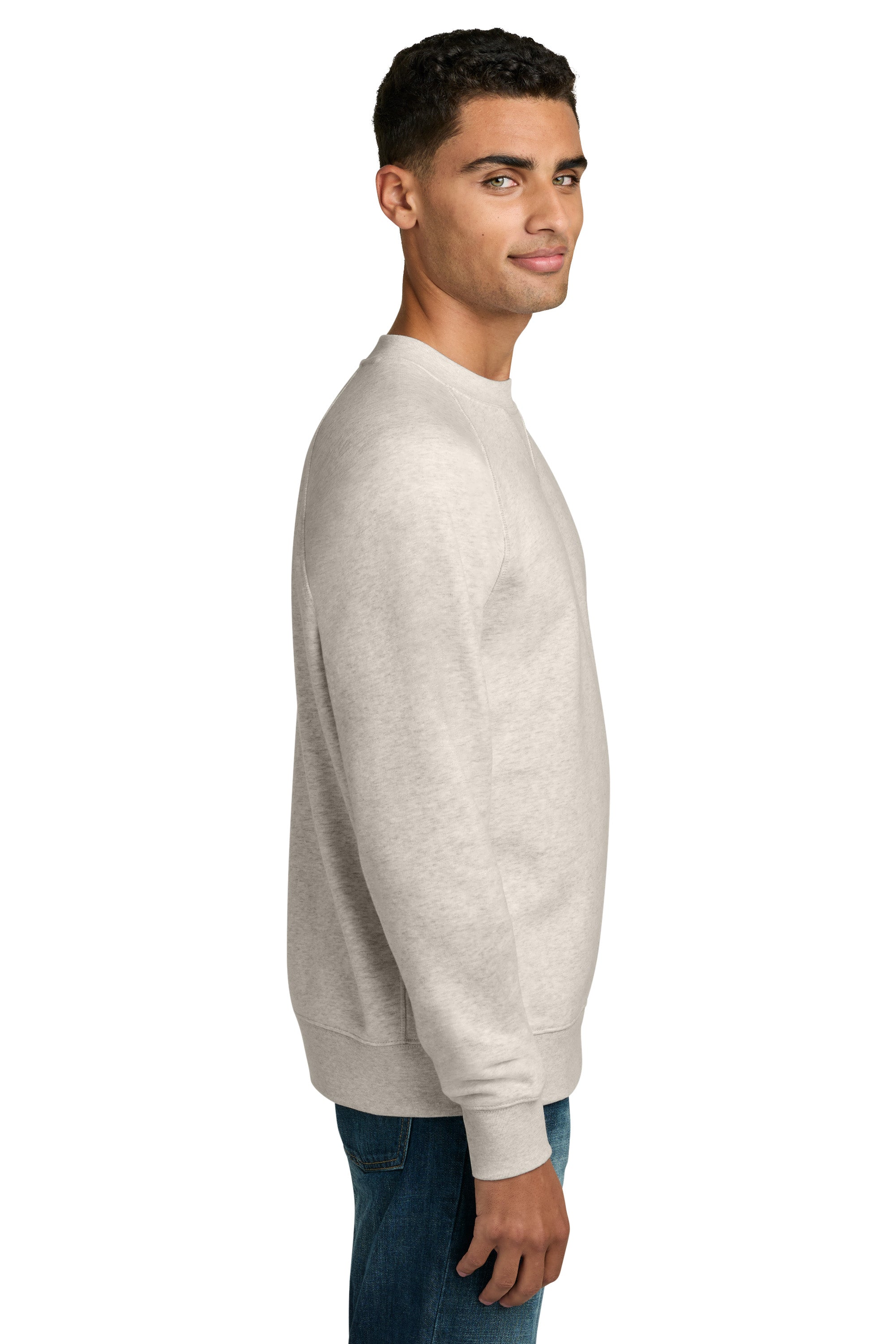 Stanley Stella SXU026 Mens Knoxer Crewneck Sweatshirt Heather Haze Model Side