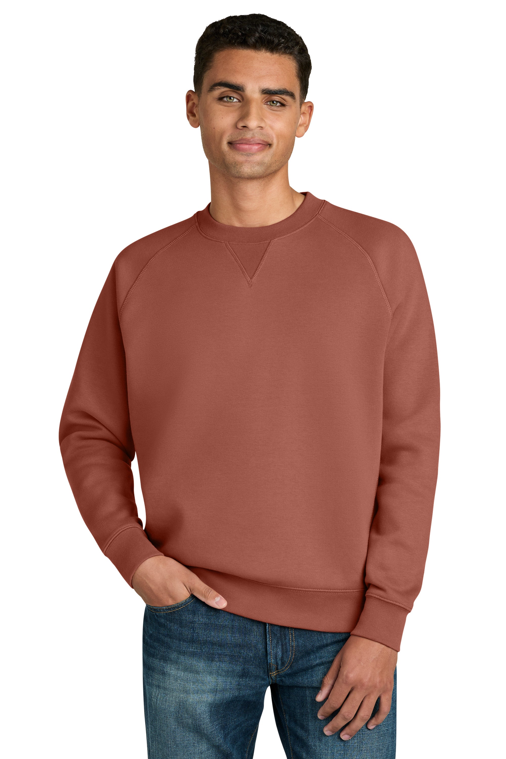 Stanley Stella SXU026 Mens Knoxer Crewneck Sweatshirt Heritage Brown Model Front