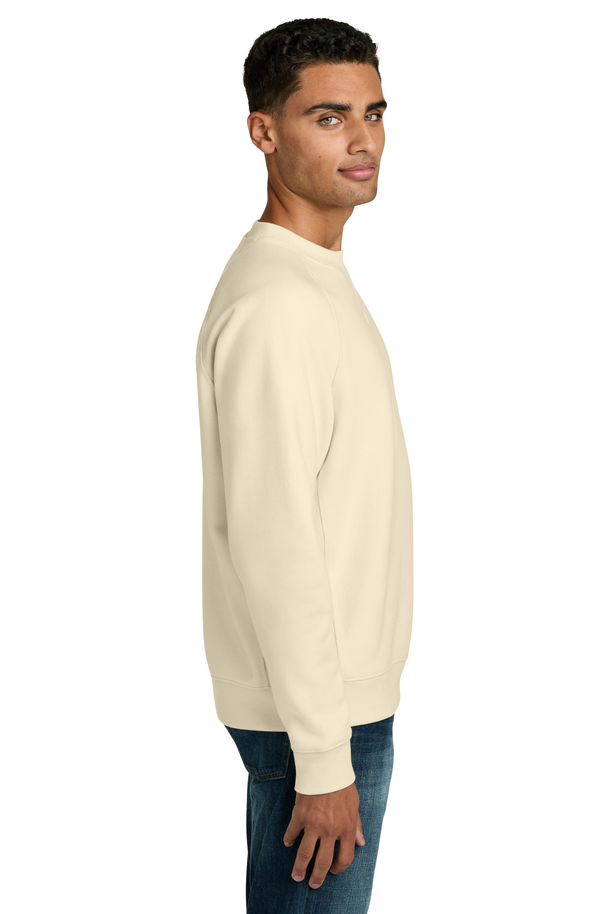 Stanley Stella SXU026 Mens Knoxer Crewneck Sweatshirt Natural Raw Model Side