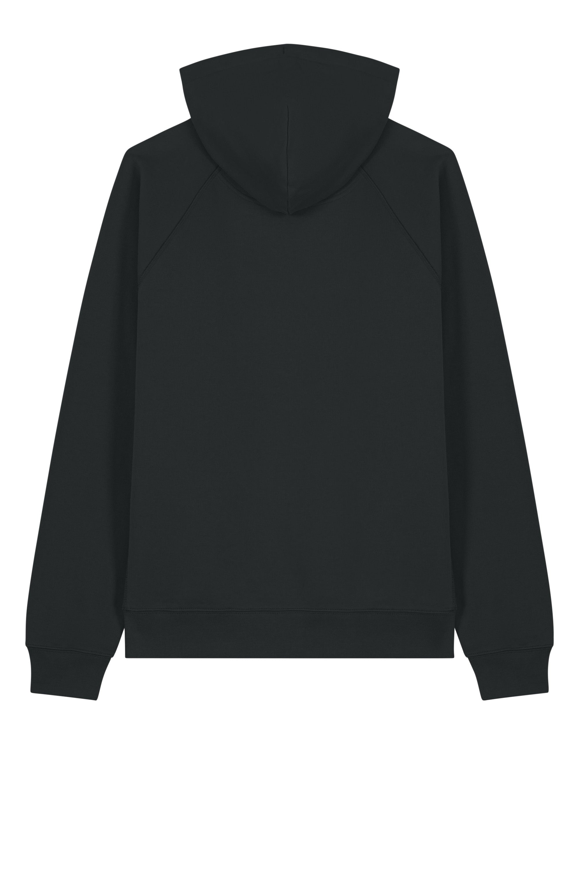 Stanley Stella SXU027 Mens Striker Hooded Sweatshirt Hoodie w/ Pouch Pocket Black Flat Back