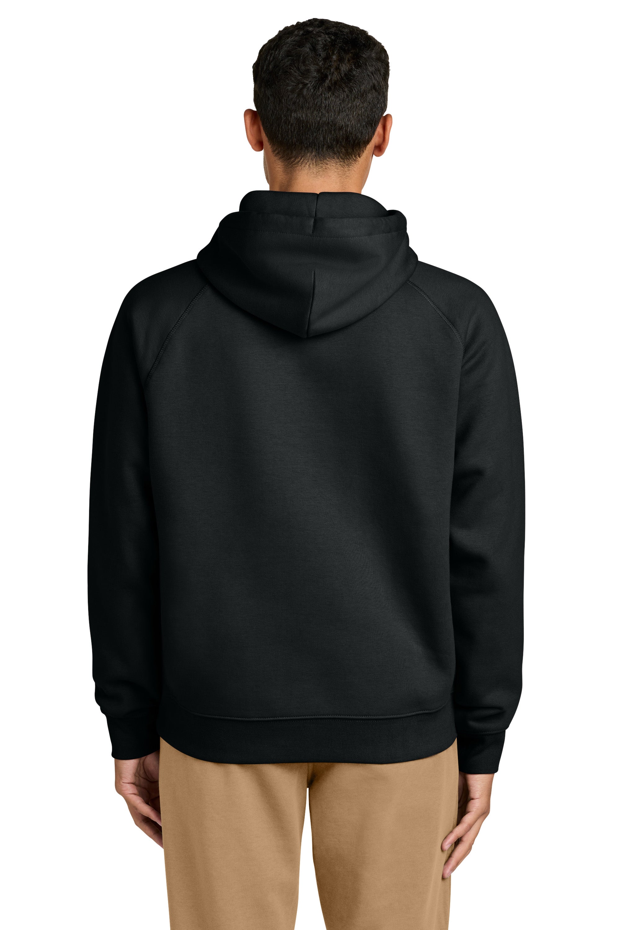 Stanley Stella SXU027 Mens Striker Hooded Sweatshirt Hoodie w/ Pouch Pocket Black Model Back