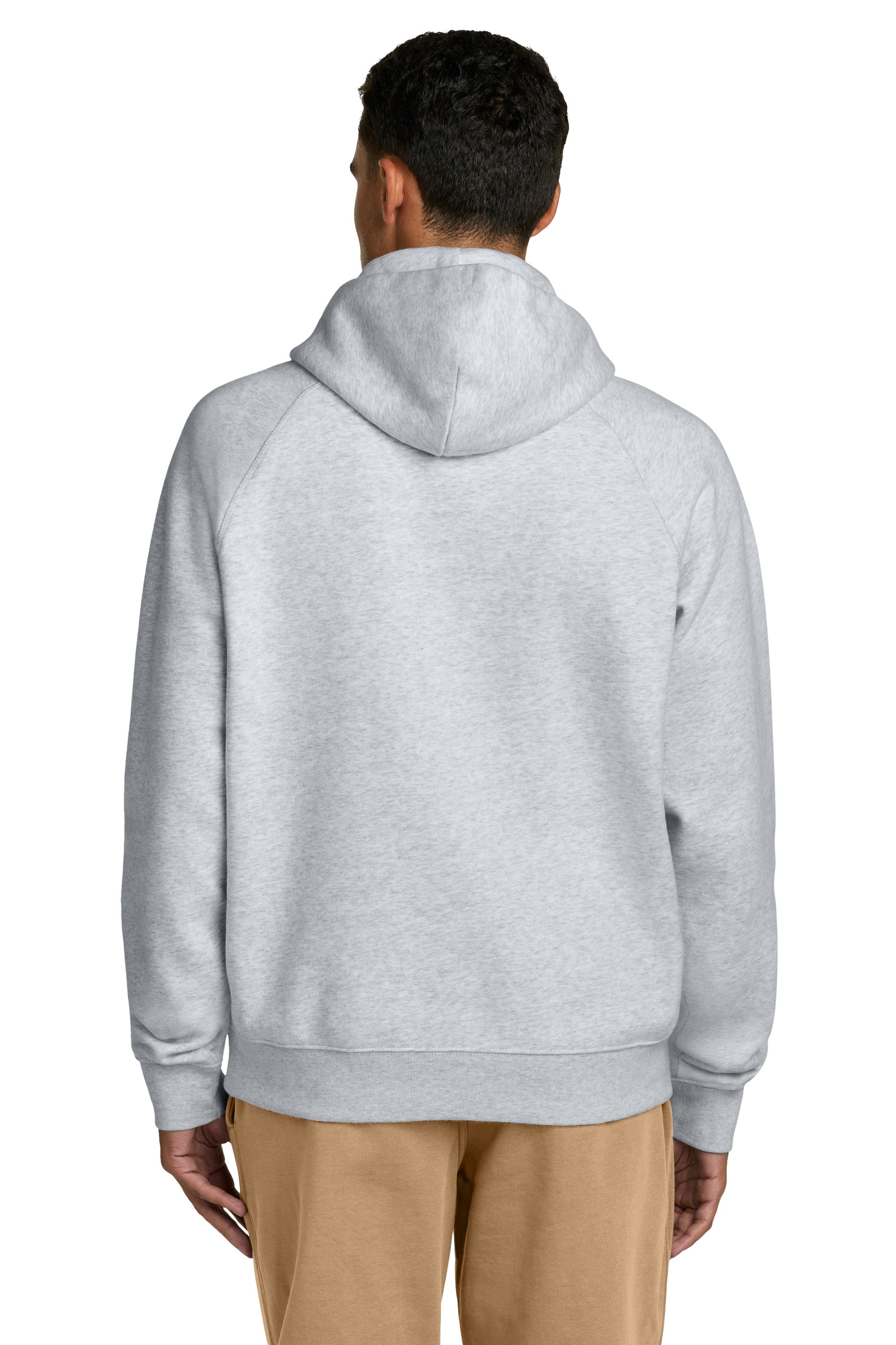 Stanley Stella SXU027 Mens Striker Hooded Sweatshirt Hoodie w/ Pouch Pocket Heather Cool Grey Model Back