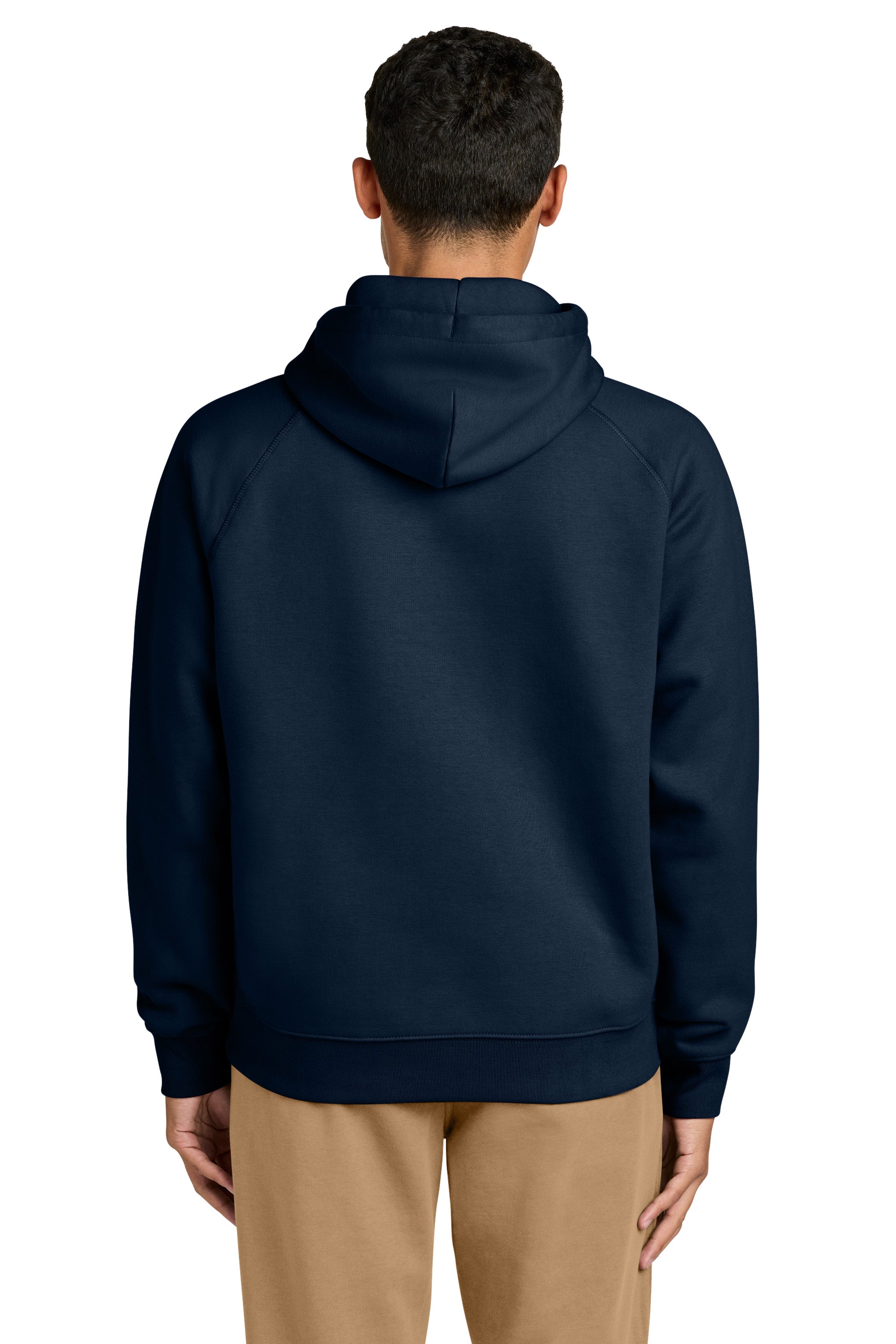 Stanley Stella SXU027 Mens Striker Hooded Sweatshirt Hoodie w/ Pouch Pocket French Navy Blue Model Back