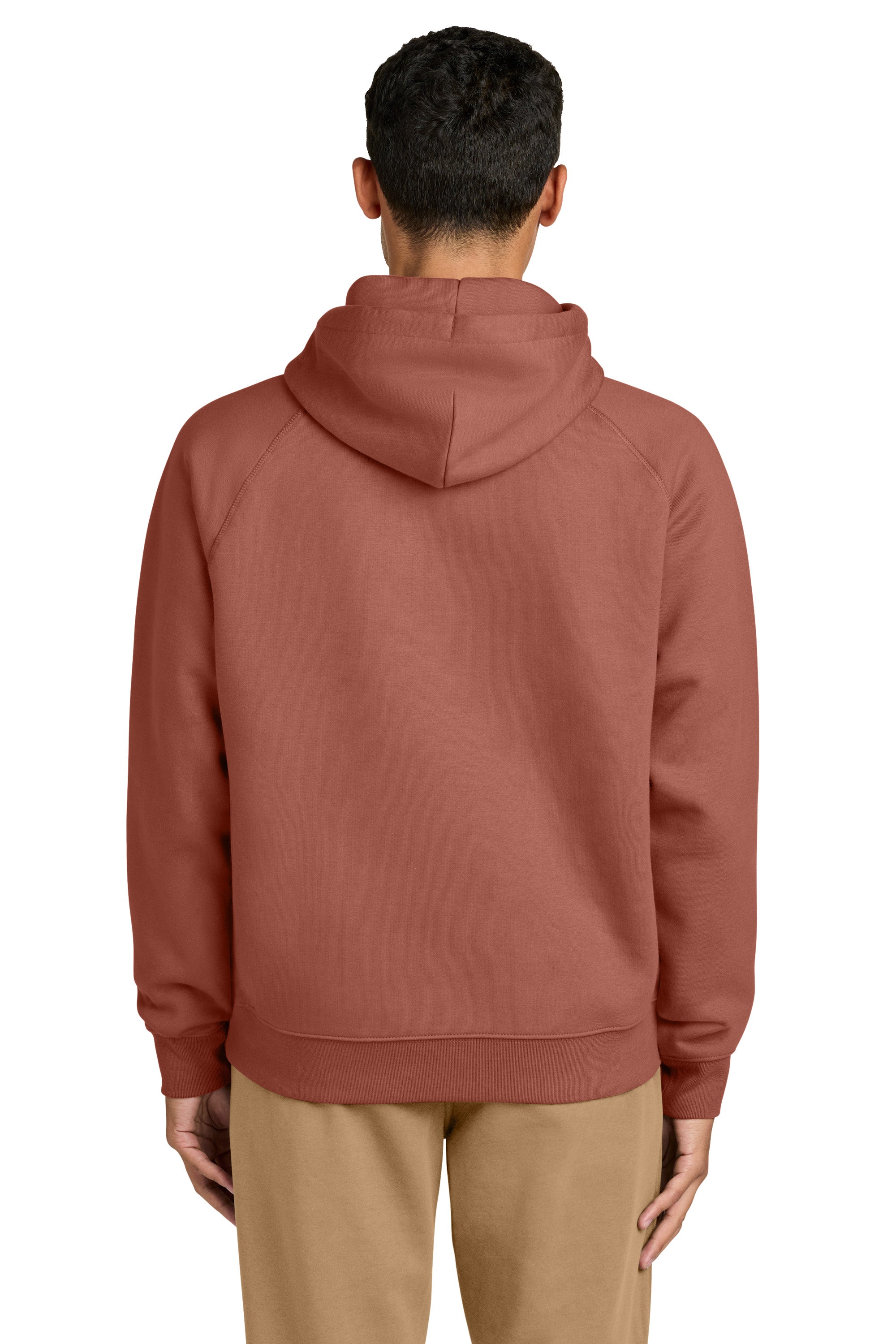 Stanley Stella SXU027 Mens Striker Hooded Sweatshirt Hoodie w/ Pouch Pocket Heritage Brown Model Back