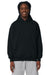 Stanley Stella SXU028 Mens Cooper Dry Hooded Sweatshirt Hoodie w/ Pouch Pocket Black Model Front