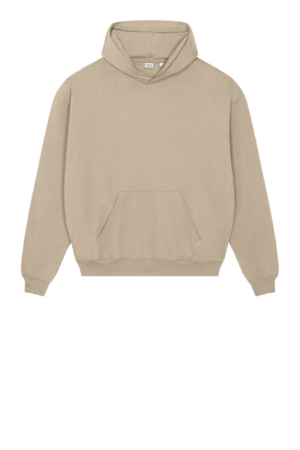 Stanley Stella SXU028 Mens Cooper Dry Hooded Sweatshirt Hoodie w/ Pouch Pocket Desert Dust Brown Flat Front