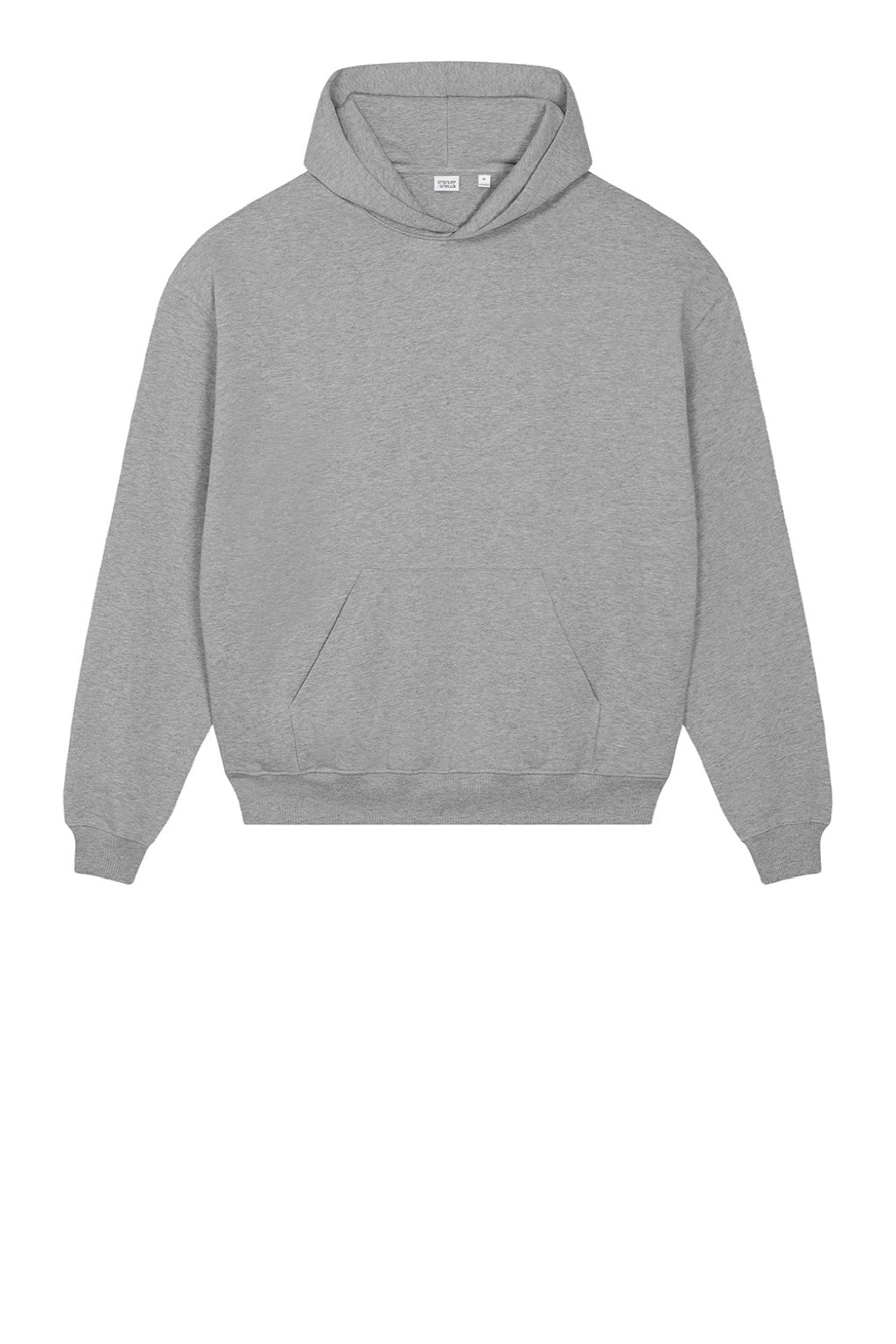 Stanley Stella SXU028 Mens Cooper Dry Hooded Sweatshirt Hoodie w/ Pouch Pocket Heather Grey Flat Front