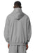 Stanley Stella SXU028 Mens Cooper Dry Hooded Sweatshirt Hoodie w/ Pouch Pocket Heather Grey Model Back