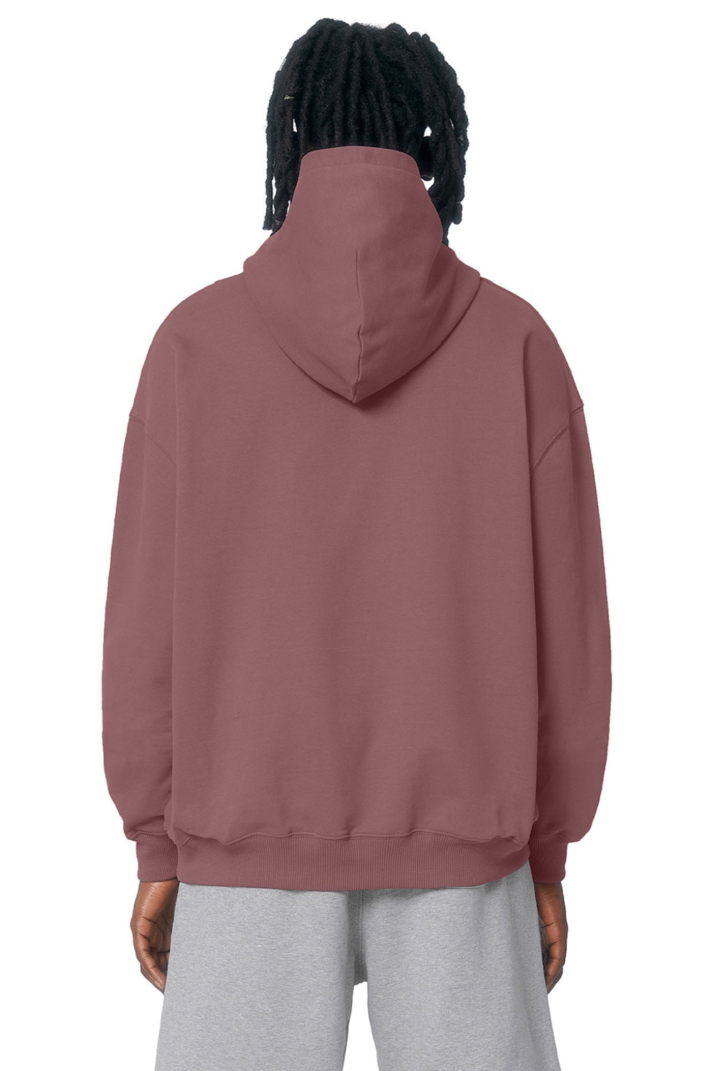 Stanley Stella SXU028 Mens Cooper Dry Hooded Sweatshirt Hoodie w/ Pouch Pocket Kaffa Coffee Model Back