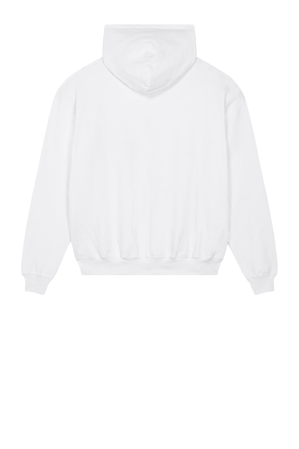 Stanley Stella SXU028 Mens Cooper Dry Hooded Sweatshirt Hoodie w/ Pouch Pocket White Flat Back