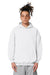 Stanley Stella SXU028 Mens Cooper Dry Hooded Sweatshirt Hoodie w/ Pouch Pocket White Model Front