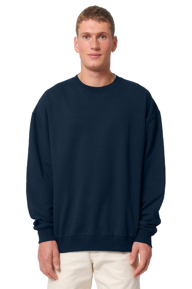 Stanley Stella SXU029 Mens Ledger Dry Crewneck Sweatshirt French Navy Blue Model Front