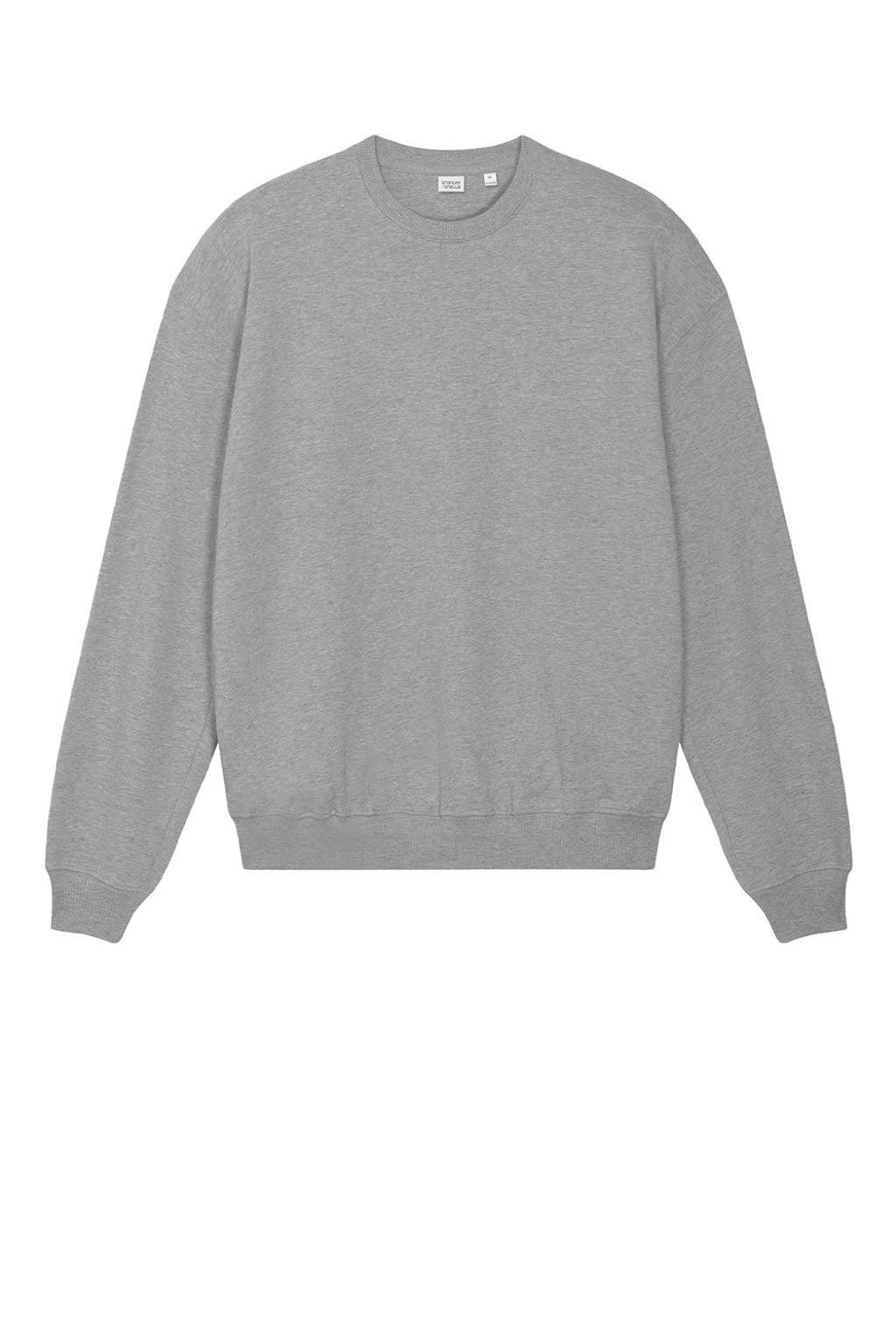 Stanley Stella SXU029 Mens Ledger Dry Crewneck Sweatshirt Heather Grey Flat Front