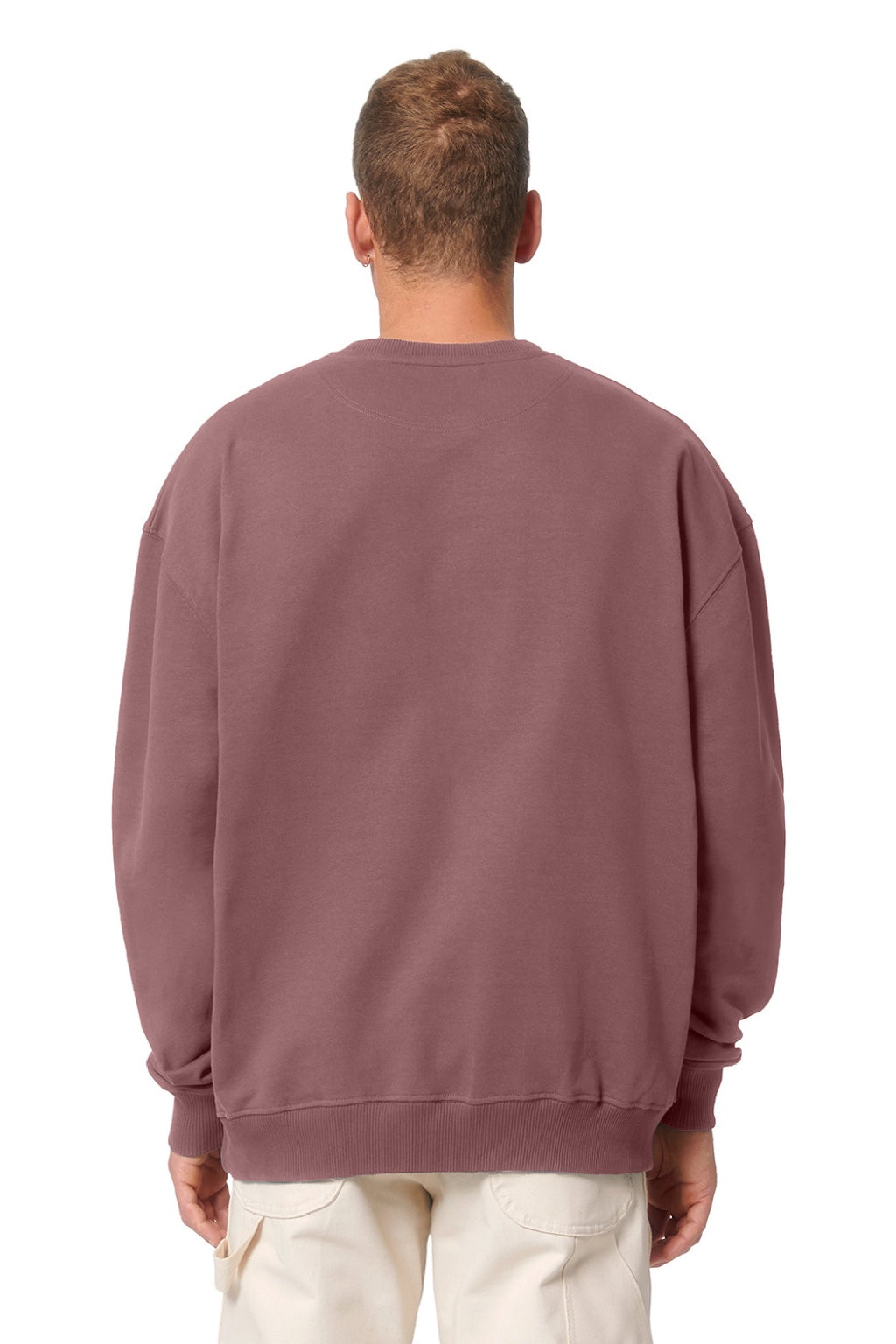 Stanley Stella SXU029 Mens Ledger Dry Crewneck Sweatshirt Kaffa Coffee Model Back