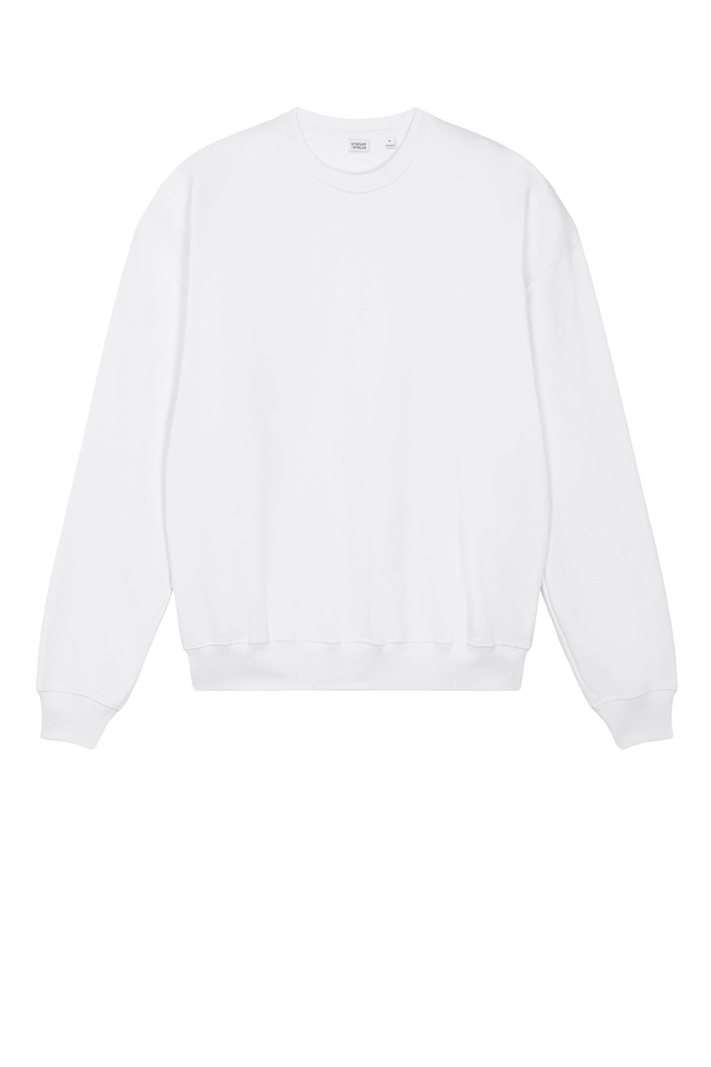 Stanley Stella SXU029 Mens Ledger Dry Crewneck Sweatshirt White Flat Front