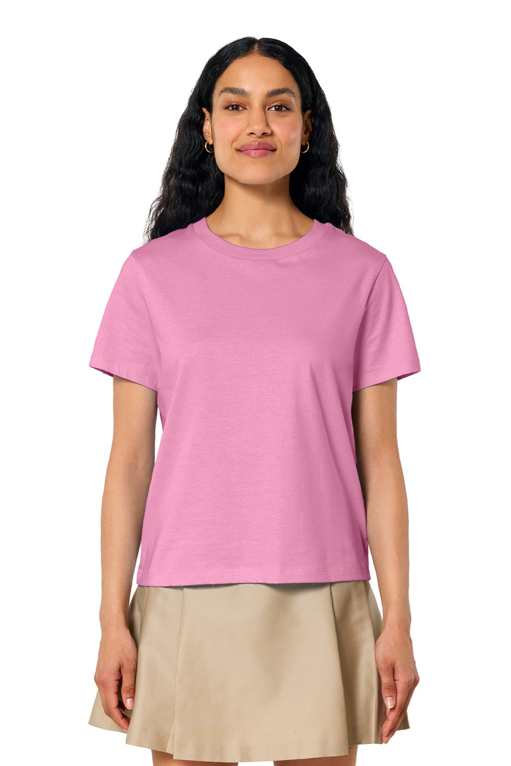 Stanley Stella SXW002 Womens Muser Short Sleeve Crewneck T-Shirt Bubble Pink Model Front